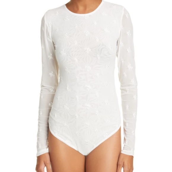 NWT $78 Free People Make Out Mesh Bodysuit Ivory S - Picture 14 of 16